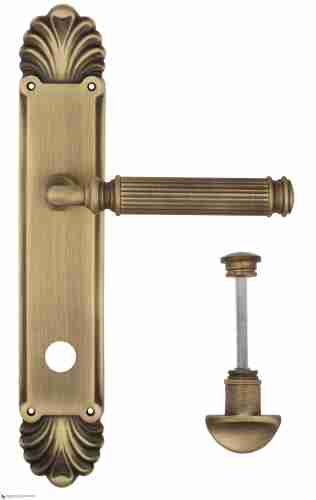 Дверная ручка Venezia "MOSCA" WC-2 на планке PL87 матовая бронза