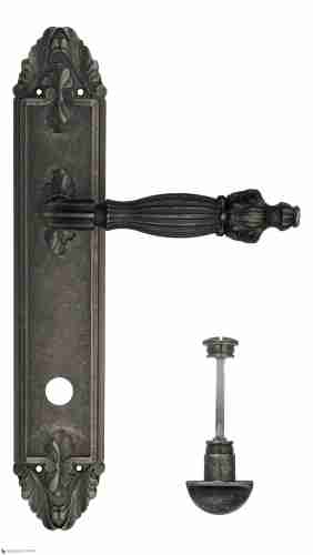 Дверная ручка Venezia "OLIMPO" WC-2 на планке PL90 античное серебро