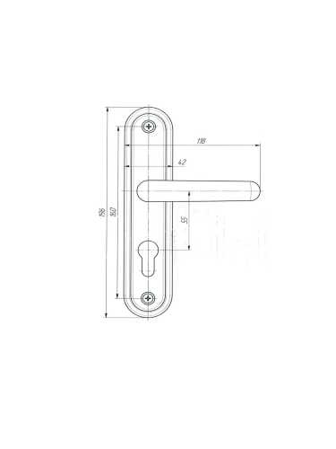 Ручка дверная Absolyute (Абсолют) на планке РФ1-55.08 (бронза)
