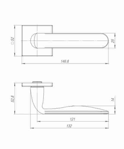 Ручка раздельная K.ARC.Q52.EXTRA CP-8 хром