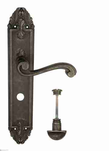 Дверная ручка Venezia "VIVALDI" WC-2 на планке PL90 античное серебро