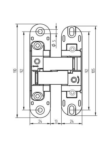 Петля скрытая Morelli HH-2 B врезная с 3D-регулировкой вес полотна до 60 кг, цвет черный