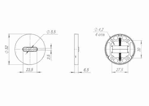 Накладка на сувальдный замок ESC.S-auto.RLR/R.486 GR-23 графит (1шт.)