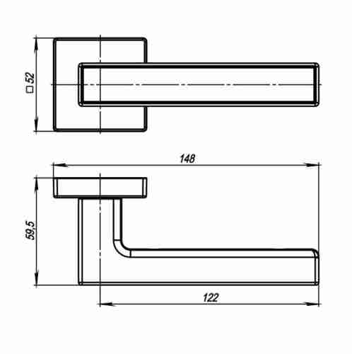 Комплект на 3 двери - Ручка дверная межкомнатная Armadillo Urban Screen USQ8 SN/CP-3 матовый никель/хром