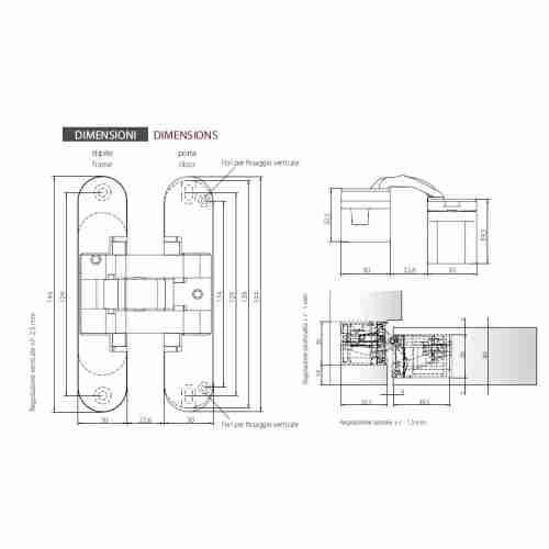 Петля дверная скрытой установки Morelli HH-6 PC хром