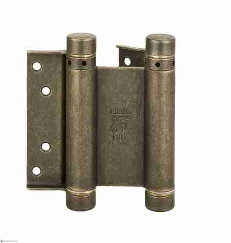 101OA100B2 Дверная петля барная пружинная двусторонняя ALDEGHI 100x33x37 мм античная бронза