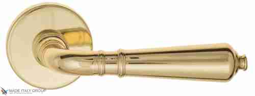 Дверная ручка на круглом основании Fratelli Cattini "TOSCANA" 7.7-OLV полированная латунь