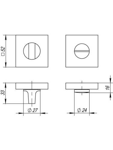 Ручка дверная Fuaro (Фуаро) межкомнатная K.DM51.Straight (Straight DM) CP-8 хром  Набор 2