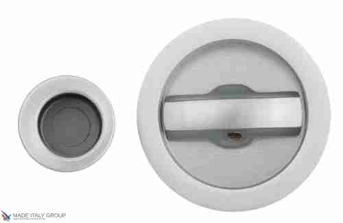 Ручка для раздвижной двери на круглом основании Venezia "ECLISSE" с замком, матовый хром