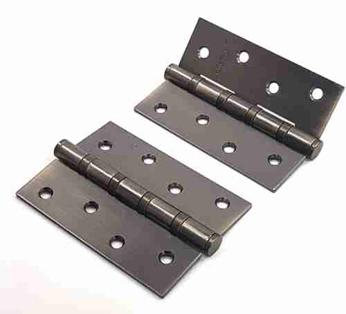 Петля стальная RENZ IN100-4S FH MAB 100*75*2,5, 4 кольца, плоский колпачок, бронза античная матовая