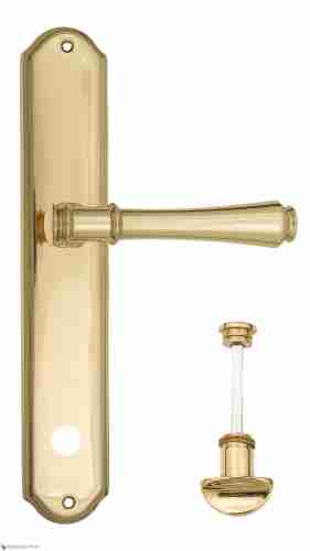 Дверная ручка Venezia "CALLISTO" WC-2 на планке PL02 полированная латунь