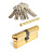 Цилиндр для замка ключ / ключ Apecs Premier RT-70(30/40)-G золото