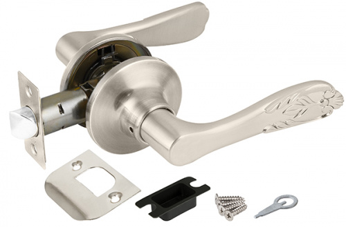 Ручка защелка (кноб) дверная нажимная с защелкой Punto 6033 SN-P (без фик.) мат. никель