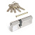Цилиндр для замка ключ / ключ Apecs SC-90(30/60)-NI (SC-90(30/60)-Z-NI) никель