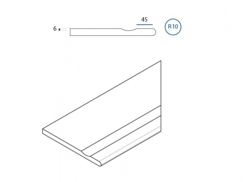 Керамогранит Italon Magnetique Петрол Дарк c выемкой закругл. правый структур.рет бортик 30х60