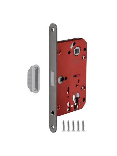 Замок дверной межкомнатный магнитный под цилиндр Fuaro MAGNM85C-50/BL INOX GR-23 графит