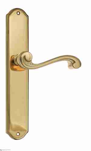 Дверная ручка Venezia "VIVALDI" на планке PL02 полированная латунь