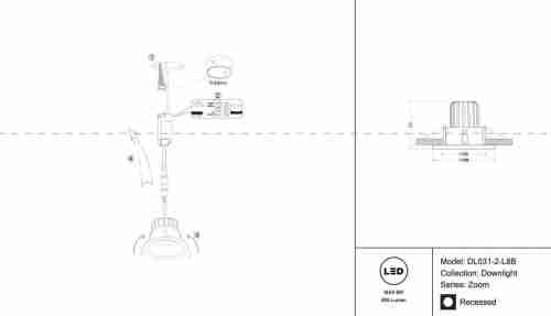Встраиваемый светодиодный светильник Maytoni Zoom DL031-2-L8B