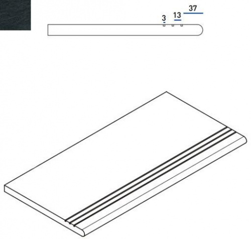 Ступень закруглённая Italon Materia Titanio Gradino Round Grip 620040000067 60х30