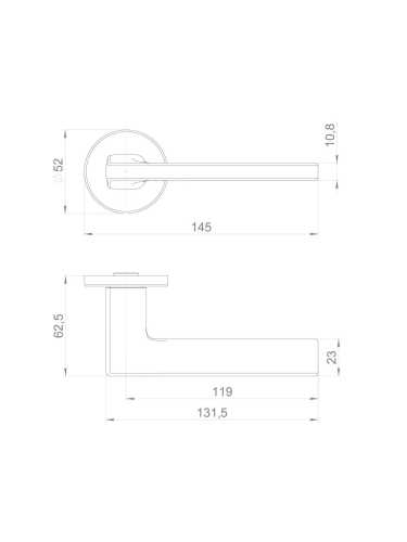 Ручка Punto (Пунто) раздельная R.EST.R52.SELECT SSG-39 сатинированное золото