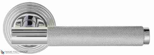 Дверная ручка на круглом основании Fratelli Cattini "UNA X" D8-CR полированный хром