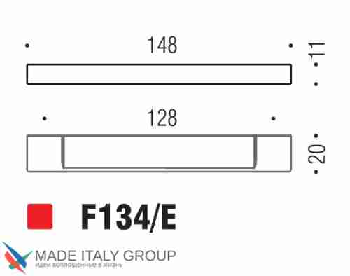 Ручка скоба модерн COLOMBO DESIGN F134E-CR полированный хром 128 мм