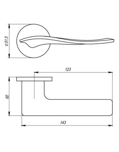 Комплект: Ручки Armadillo AQUA URS CP-8 + Завертка BK6.R.URS52 CP-8 хром