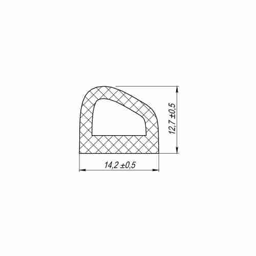 Уплотнитель Fuaro (Фуаро) самоклеящийся ADH/D-14,2x12,7mm (127), BLACK черный 120 m
