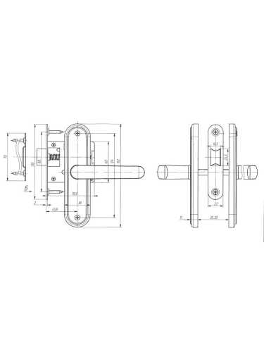 Защелка Absolyute (Абсолют) врезная ЗЩ1-45А (черный)