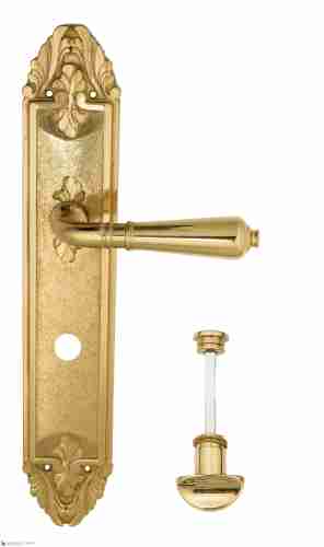 Дверная ручка Venezia "VIGNOLE" WC-2 на планке PL90 полированная латунь