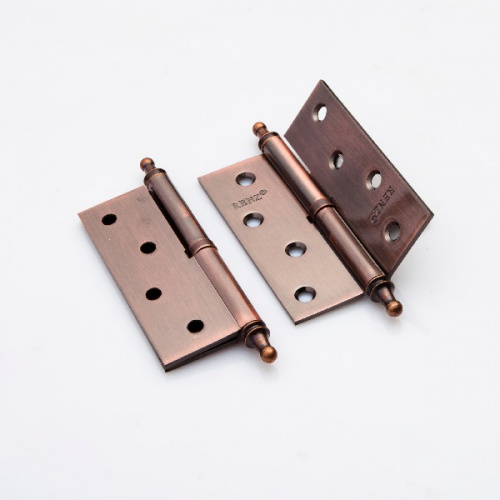 Петля дверная стальная RENZ INL 100 CH AС 100*75*2,5, левая, с колп., медь