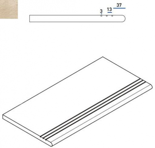 Ступень закруглённая Italon Materia Magnesio Gradino Round Grip 620040000064 60х30