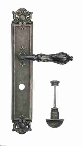 Дверная ручка Venezia "MONTE CRISTO" WC-2 на планке PL97 античное серебро