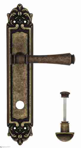 Дверная ручка Venezia "CALLISTO" WC-2 на планке PL96 античная бронза