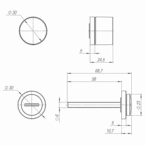 Завертка сантехническая BK6.R.ART30 MWSC-33 итальянский тисненый