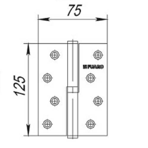 Петля съемная 413/BL-5 125x75x2,5 PN left (перл. никель) левая БЛИСТЕР