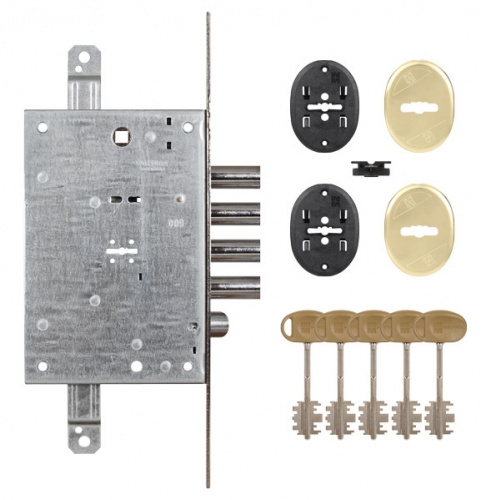 Замок врезной сувальдный с защёлкой Mottura 52.771, ключ 60 мм