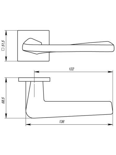 Ручка дверная Armadillo (Армадилло) межкомнатная K.USS52.TORSO (TORSO USS) AB-7 бронза  Набор 7