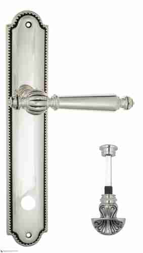 Дверная ручка Venezia "PELLESTRINA" WC-4 на планке PL98 натуральное серебро + черный