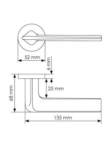 Ручка дверная Morelli "OAKA" на круглой розетке 6 мм, MH-61-R6 BL, цвет - чёрный