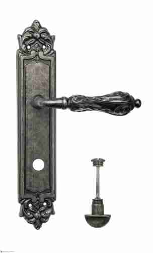 Дверная ручка Venezia "MONTE CRISTO" WC-2 на планке PL96 античное серебро