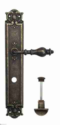 Дверная ручка Venezia "GIFESTION" WC-2 на планке PL97 античная бронза