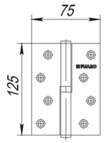 Комплект 4 шт. - Петля съемная Fuaro 413/BL-5 125x75x2,5 AB left (бронза) левая