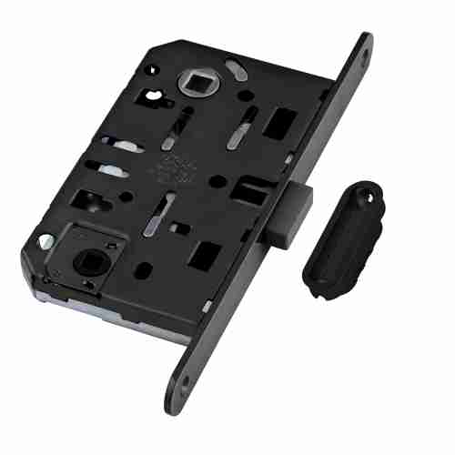 B06102.50.93.640 AGB (АГБ) Защелка врезная WC (черный) MEDIANA POLARIS с отв. планкой (скин)