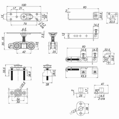 Базовый комплект для синхронного открывания дверей Comfort - PRO SET 4 /synchron/ 80 (CFA171A)