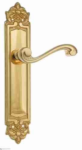 Дверная ручка Venezia "VIVALDI" на планке PL96 полированная латунь