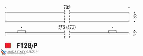 Ручка скоба модерн COLOMBO DESIGN F128P-NM матовый черный 576 мм