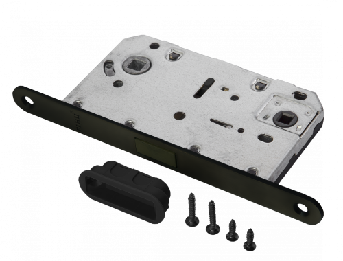 Защелка сантехническая магнитная RENZ INLBM 5096 pl Black с пластиковой ответной планкой, черный