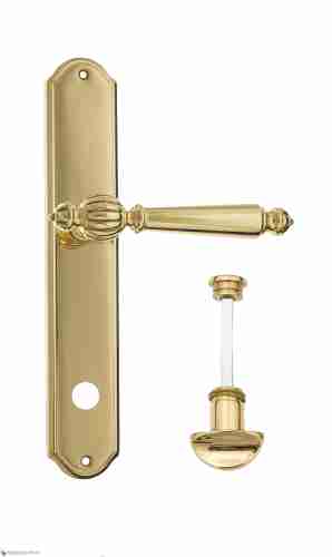 Дверная ручка Venezia "PELLESTRINA" WC-2 на планке PL02 полированная латунь