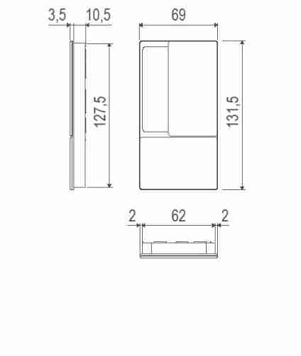 B30000.01.FM Ручка WAVE без запирания (белый), для раздвижных дверей
